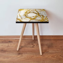 Hanah Home Mesa Auxiliar Blanco y Oro